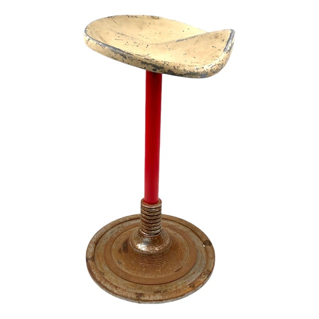 Mid-Century French Red Stool, 1950s For Sale