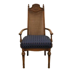 American Furniture Co. Italian Mediterranean Style Cane Back Dining Arm Chair 9440-525