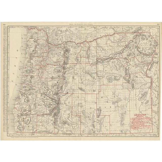 Antique Map of Oregon The Beaver State by Ran McNally, 1899 For Sale - Image 12 of 12