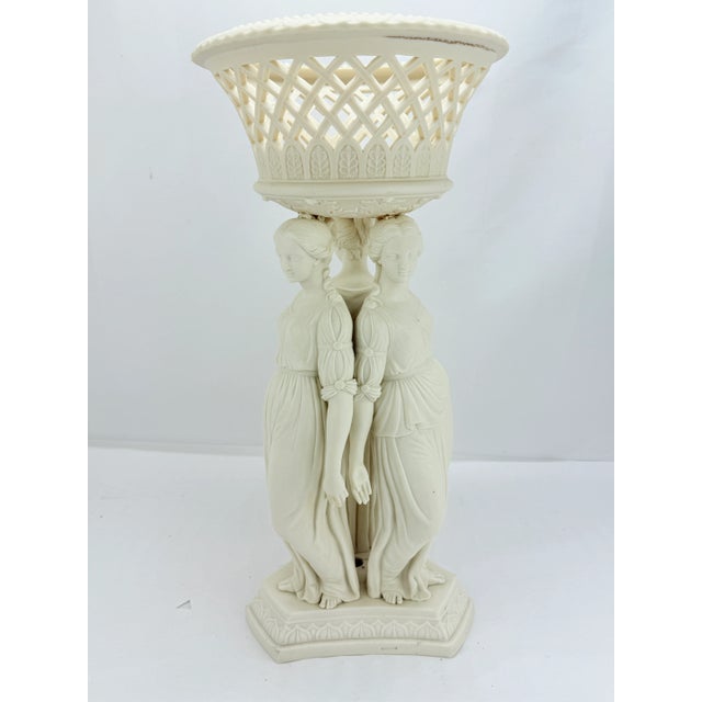 Copeland 19th Century, Copeland Neoclassical Parianware "3 Graces" Centerpiece C. 1880 For Sale - Image 4 of 18