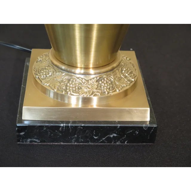 Wildwood 1990s Wildwood Brass Urn Lamp with Shade For Sale - Image 4 of 5