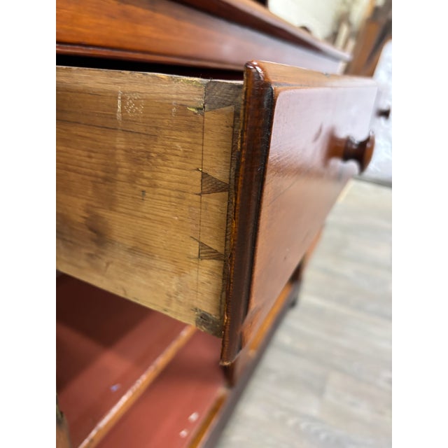 Brown Antique American Country Stepback Hutch Welsh Cupboard For Sale - Image 8 of 12