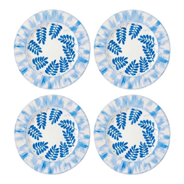 Vintage Marie Daâge Hand-Painted Limoges Porcelain Dinner Plates - Set of 4 For Sale