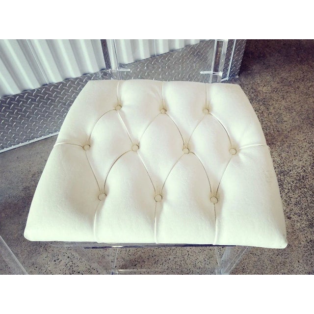 Vintage Modernist Custom Lucite Barstools - a Pair For Sale - Image 9 of 12