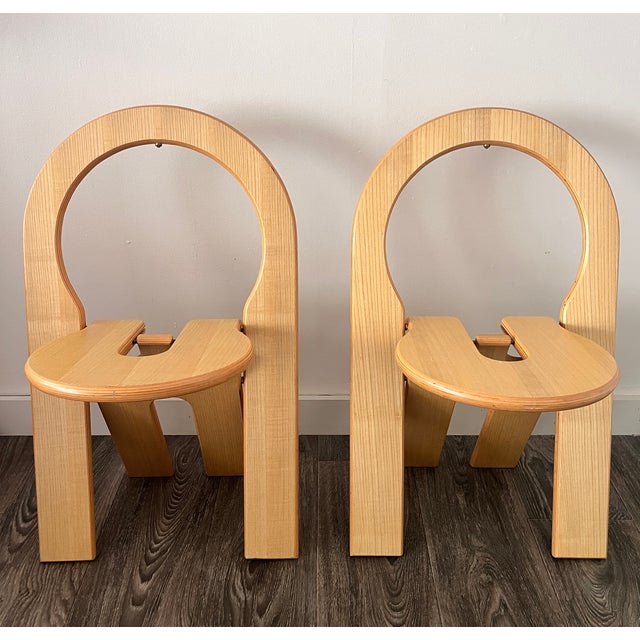 A pair of Roger Tallon folding chairs France, 1977. Designed for a competition on the theme of space saving initiated by...