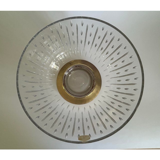 Atlantis Portugal Full Lead Crystal Centerpiece Bowl With 24k Gold Plated Base For Sale - Image 9 of 9