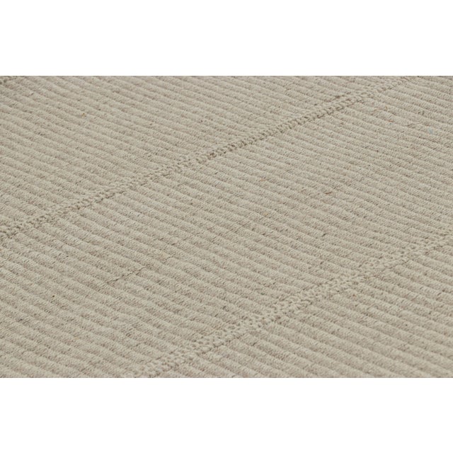 2010s Rug & Kilim’s Contemporary Kilim With Textural Beige, Taupe and Cream Stripes For Sale - Image 5 of 7