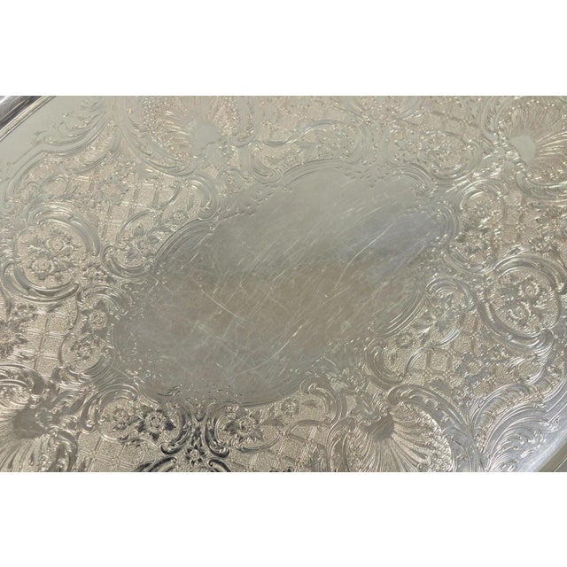 Vintage Reed & Barton 05600 Regent Victorian Silver Plated Serving Platter Tray For Sale - Image 10 of 13