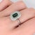 Modern Emerald Cut Zambian Emerald Diamond Double Halo Ring: Solid 14k Gold, 7x4mm, Size 6.75 For Sale - Image 3 of 9