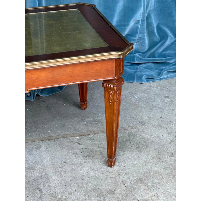 Italian Neoclassical Coffee Table, 1940s, Carved Mahogany With Gilt Panel Top For Sale - Image 11 of 13