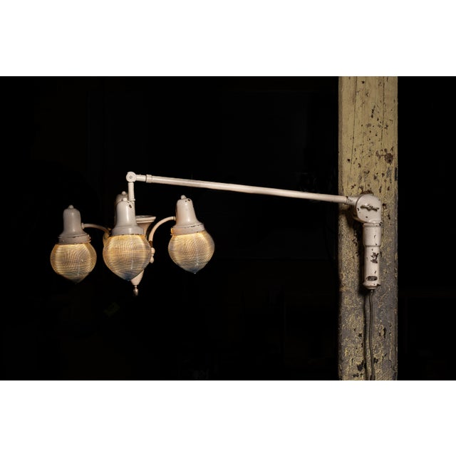 Antique Harry J. Bosworth Dental Lamp With Holophane Shades For Sale - Image 4 of 11