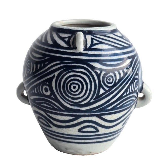 Offered is a Höganäs-style ceramic vase, possibly designed by Mette Doller in the 1960s, or by Mahmoud Baghaeian (Iranian)...