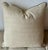 This gorgeous custom-fabricated Beige wool twill Herringbone pattern throw pillow features a Brown leather trim edge,...