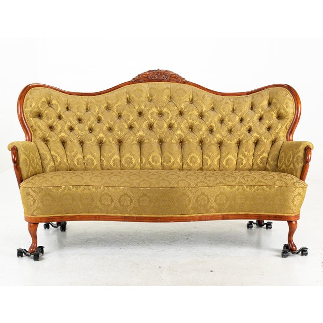Gold Vintage Rococo-Style Lounge Group, 1940s, Set of 3 For Sale - Image 8 of 9
