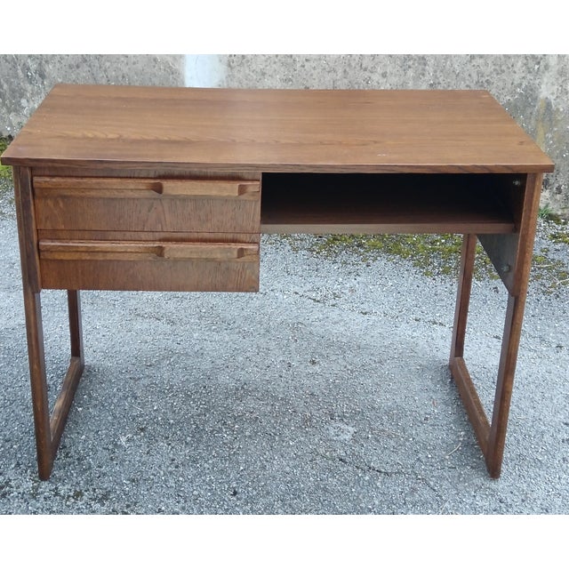 Mid-Century Desk with Oak Finish, France, 1970 For Sale - Image 9 of 10
