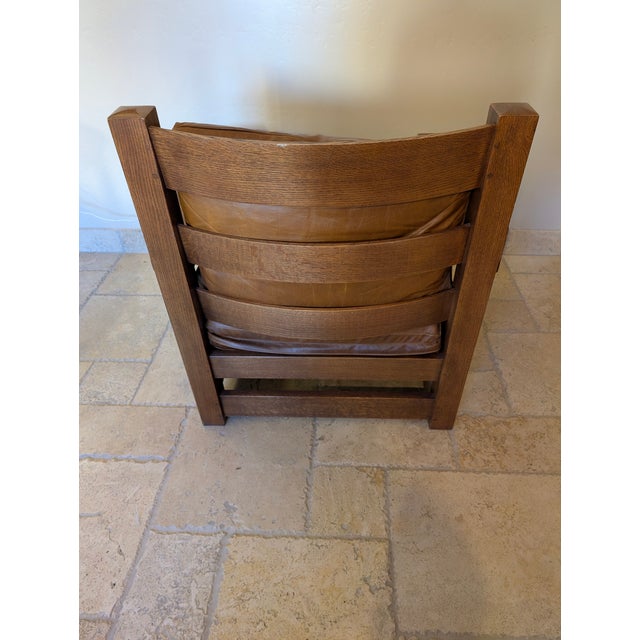 Arts & Crafts Mission Classic Eastwood Chair and Footstool For Sale - Image 3 of 15