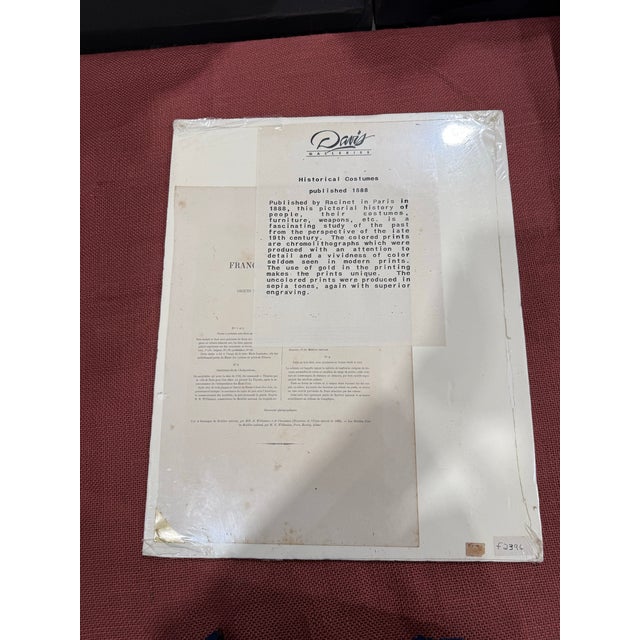 Antique Print of French 18th Century Furniture by Racinet 1888 Comes with the information on the back, including...