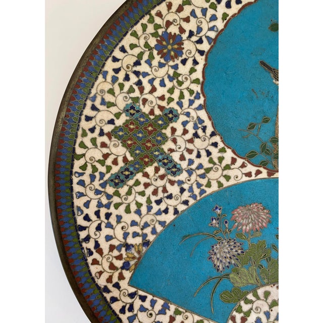 Japanese Japanese Meiji Cloissoné Charger, Bowl or Platter For Sale - Image 3 of 9