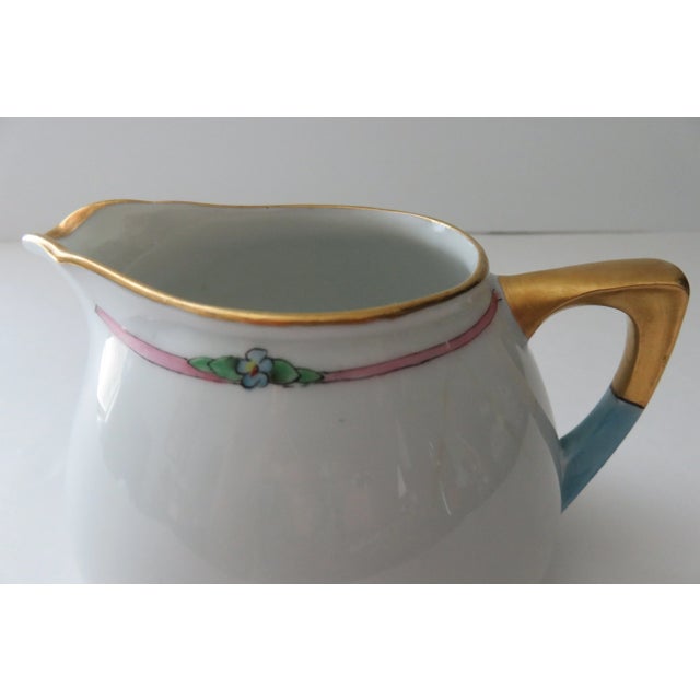 Ceramic Epiag Czechoslovakia Hand-Painted Gold Trimmed Creamers For Sale - Image 7 of 7