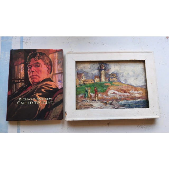 Massachusetts Eastern Point Lighthouse Painting and Signed Book Art For Sale - Image 9 of 13