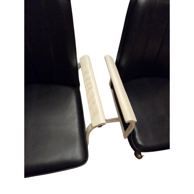 Vintage Milo Baughman Style Directors Chairs Swivel Castors Postmodern Vintage For Sale - Image 11 of 16