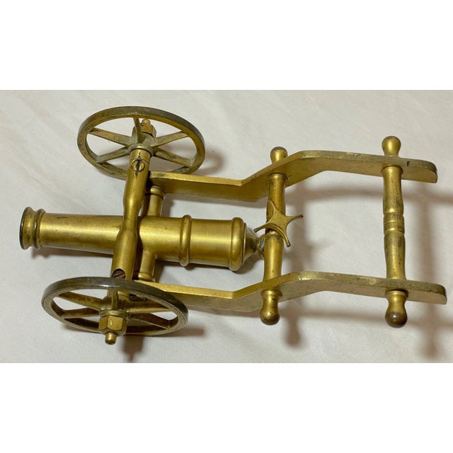 Rare Antique Early 20th Century Gilt Brass Machinist Mini Scale Cannon Model For Sale - Image 11 of 13