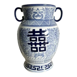 Chinese Qing Dynasty Style Blue and White Vase
