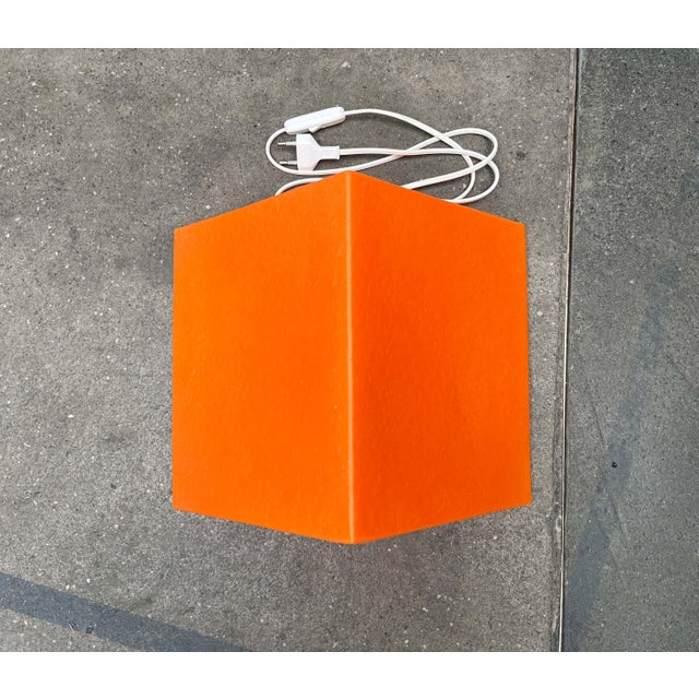 Postmodern Postmodern Orange Prism Shape Floor or Table Lamp from Heico, 1980s For Sale - Image 3 of 18