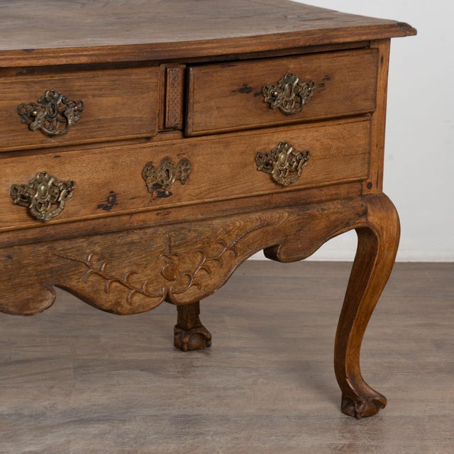 19th Century French Oak Chest of Drawers or Console Table With Cabriole Legs For Sale - Image 10 of 12