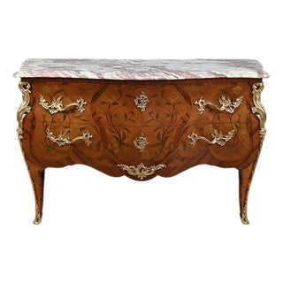 Mid-Century Louis XV Style Marquetry Commode from Maison Daïdé, 1950s For Sale
