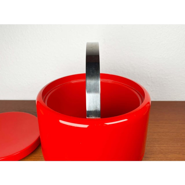 Mid-Century Modern Danish Space Age Red Ice Cooler Bucket by Erik Magnussen for Stelton, 1970s For Sale - Image 17 of 18