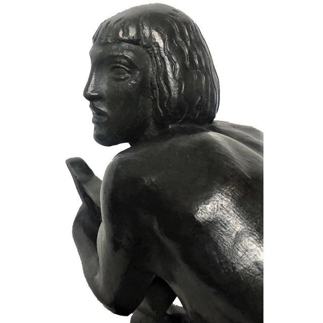 Ernst Seger, David and Lion, German Art Deco Patinated Bronze Sculpture, c. 1920 For Sale - Image 10 of 11