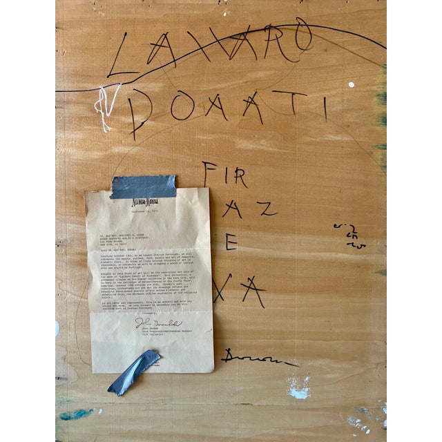 Beige Lazzaro Donati, Italian Modernist Surrealist Woman Colorful Oil Painting Lazzaro Donati, 1961 For Sale - Image 8 of 17