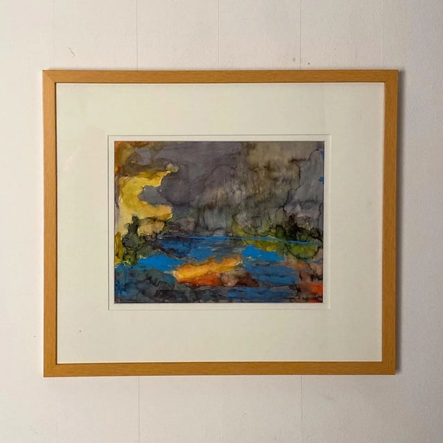 Vintage Abstract Watercolor, American Circa 1940 For Sale In San Francisco - Image 6 of 6