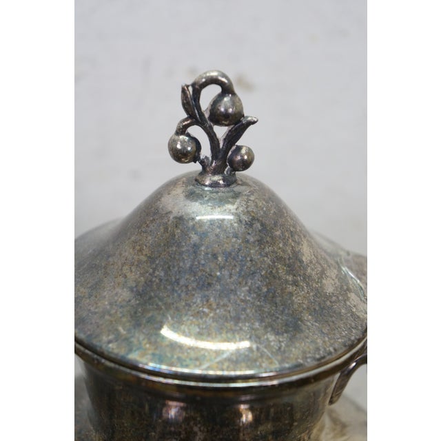 Vintage Birmingham Silver Co Plated Tea Set Tilting Kettle Sugar Creamer - 5 Pieces For Sale - Image 11 of 18