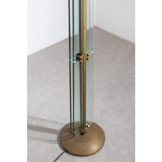 Mid-Century Modern Murano Glass and Brass Floor Lamp, 1950s For Sale - Image 3 of 11