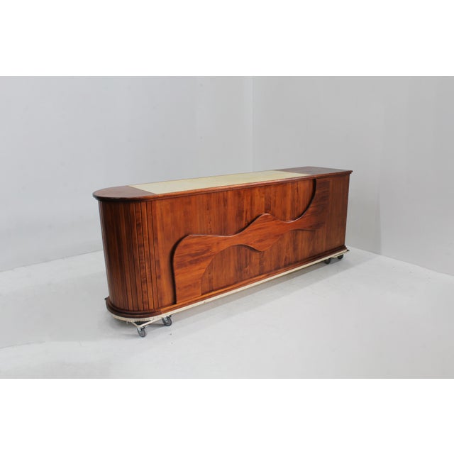 Vintage Shop Counter Sideboard in Marble and Wood, Italy, 1970s For Sale - Image 6 of 12