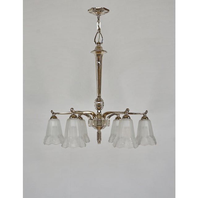 French Art Deco Chandelier by Degue 1930 France For Sale - Image 10 of 12