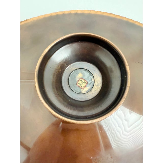 1970s Italian Copper & Brass Pedestal Bowl With Grape Handles For Sale - Image 10 of 10