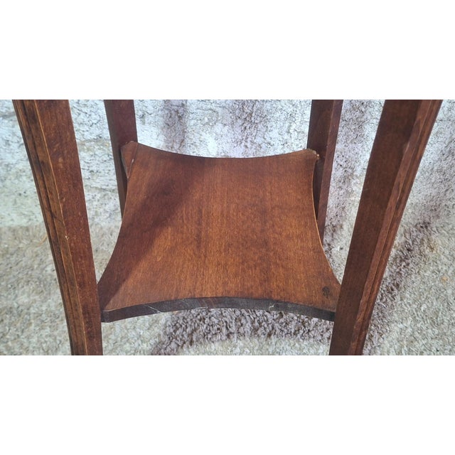 Wood English Victorian Two-Tiered Wood Side Table, 1890s For Sale - Image 7 of 11