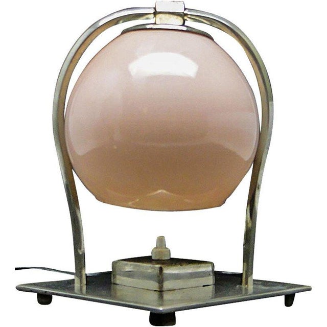 Metal Glass and Metal Table Lamp, Germany, 1930s For Sale - Image 7 of 7