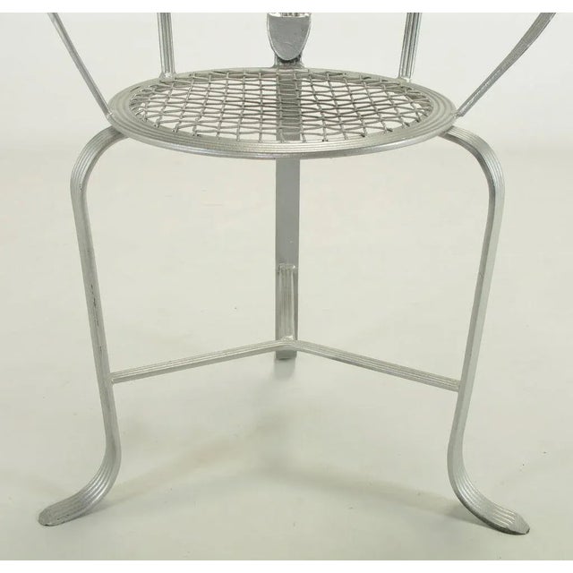 Incised Iron Three-Leg Side Chair For Sale - Image 10 of 11