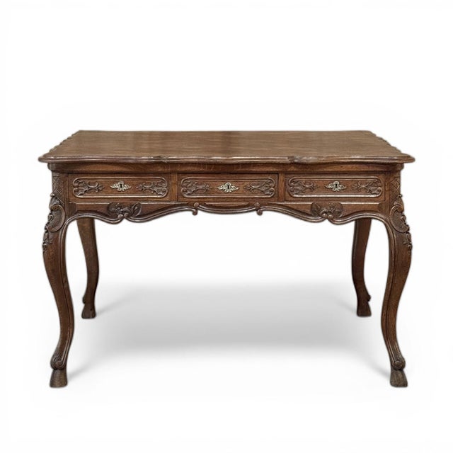 Late 19th Century Antique Country French Liégeoise White Oak Writing Desk For Sale - Image 5 of 18