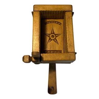 Vintage Wooden Butter Stamp For Sale