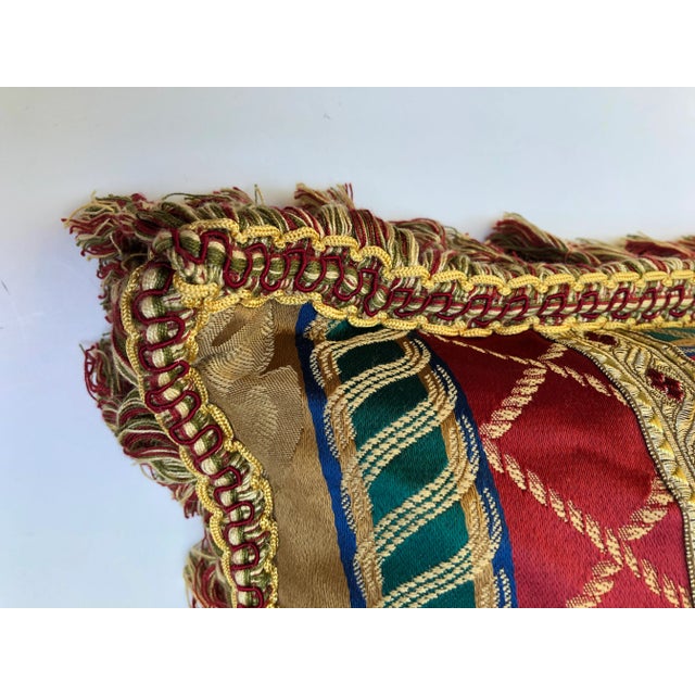 Vintage Santa With Children Needlepoint Pillow For Sale - Image 4 of 8