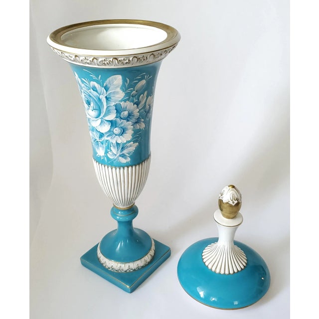 Large Urn Lided Vase by R. Capodimonte Signed For Sale - Image 9 of 12