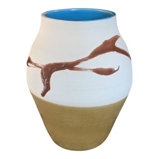 Vintage Handcrafted Studio Pottery Abstract Vessel Vase For Sale