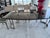 Metal Artefacto Brand Modern Glass Table With Steel Base in Bronze Finish For Sale - Image 7 of 14