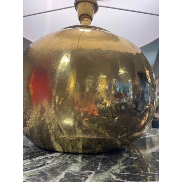 Hammered Brass Table Lamp, 1970s For Sale - Image 6 of 9