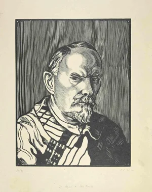 Paul Emile Colin, Portrait of Jules Lenard, Woodcut, 1930s